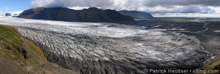 a panorama picture of one of dozens glaciers (skaftafell)